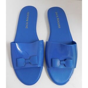 JACK ROGERS Women's Slides Flat Sandals Blue Slip-On‎ Comfort Bow Size 11 New